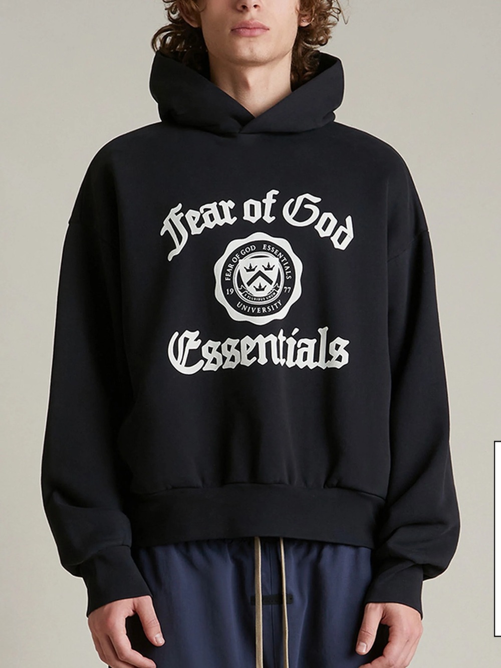 Fear of God ESSENTIALS Black Heavy Fleece Vintage Hoodie Size Small